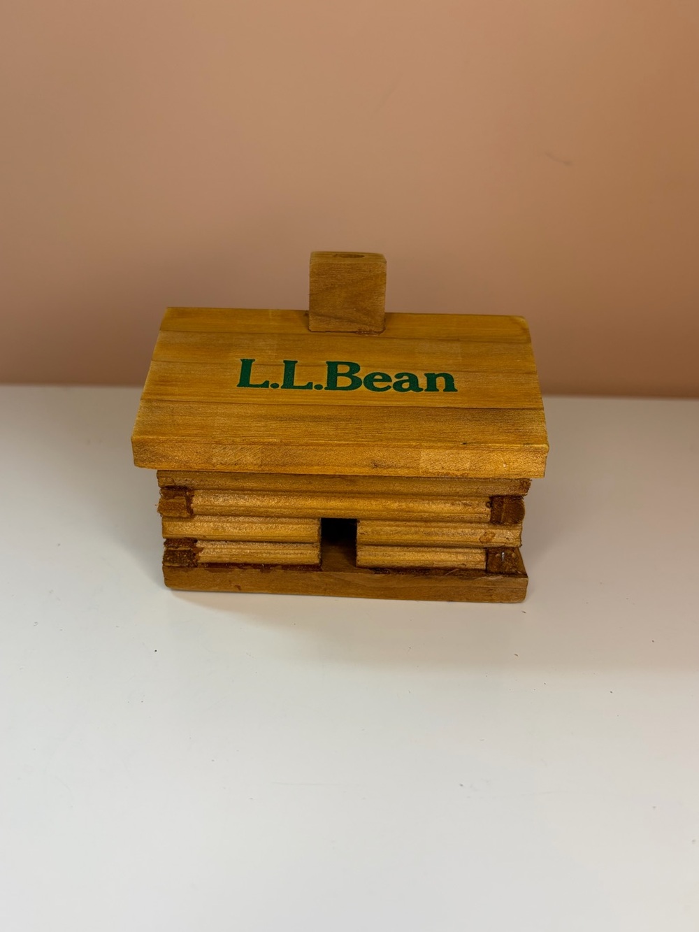 Vintage L.L. Bean Incense Burner Log Cabin
